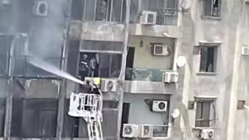 حريق شقة سكنية بشارع
