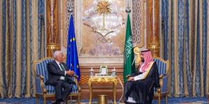 ولي العهد يلتقي رئيس المجلس الأوروبي