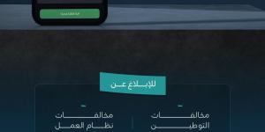 الموارد البشرية: عدم الالتزام بقرارات التوطين مخالفة تستوجب الإبلاغ عبر التطبيق