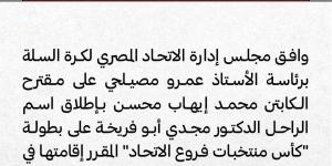 اتحاد
      السلة
      يطلق
      اسم
      الراحل
      مجدي
      أبو
      فريخة
      على
      كأس
      الفروع
