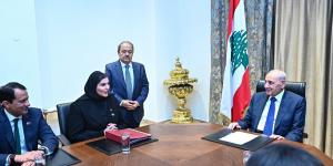  رئيس مجلس النواب اللبناني يجتمع مع وفد وزاري مشترك من قطر وبريطانيا وفرنسا