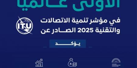 المملكة تحقق المركز الأول عالميا 
في مؤشر تنمية الاتصالات والتقنية 2025