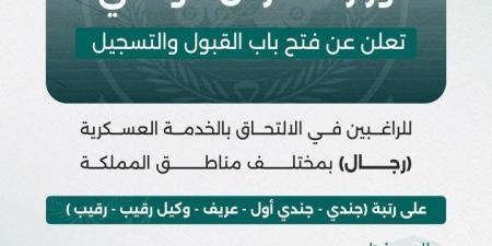 فتح باب القبول والتسجيل للوظائف العسكرية (رجال) 1447هـ في وزارة الحرس الوطني