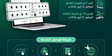 المرور يعلن طرح مزاد اللوحات الإلكتروني عبر منصة أبشر بدءًا من الأحد