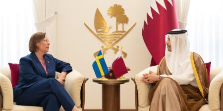 رئيس الوزراء وزير الخارجية  يستقبل وزيرة الخارجية السويدية 