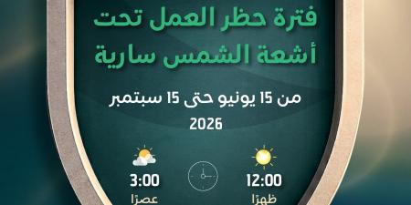 بدء تطبيق حظر العمل تحت أشعة الشمس خلال ساعات الذروة الصيفية