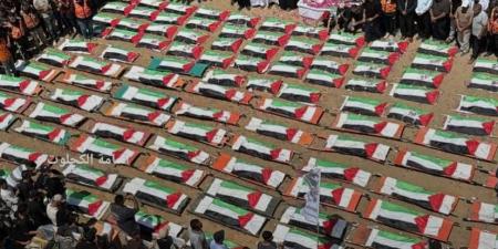 أكبر جنازة بغزة… مشهد مهيب لتشييع 112 شهيدا بعد عامين ونصف تحت الأنقاض