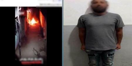 عاطل يشعل النار في متعلقات والدته ويحاول طردها من المنزل بالمنوفية (فيديو)