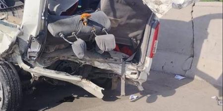 إصابة 9 موظفين بوزارة الطيران في حادث تصادم أعلى طريق بنها الحر