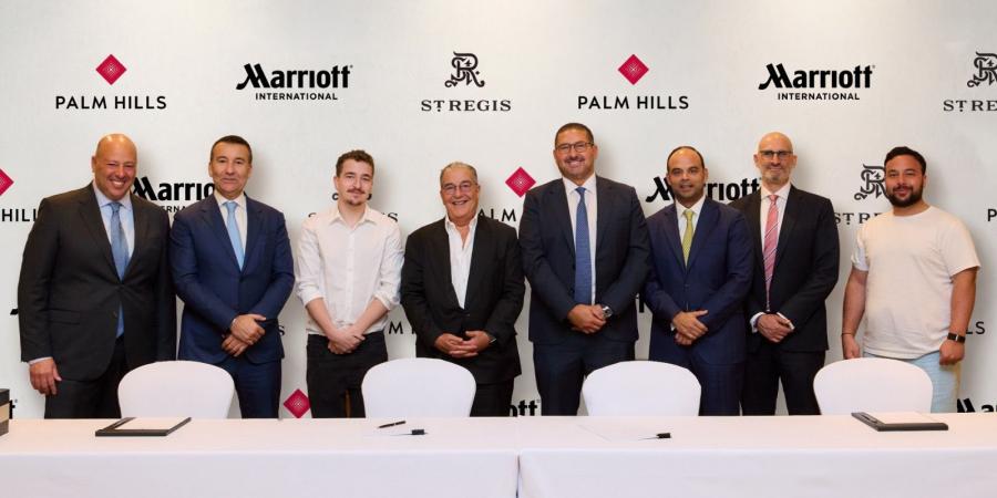 في
      إطار
      التزامها
      بتعزيز
      قطاع
      السياحة
      والضيافة
      الفاخرة..
      بالم
      هيلز
      توقع
      اتفاقية
      استراتيجية
      مع
      مجموعة
      ماريوت
      العالمية
      لتطوير
      فندق
      «سانت
      ريجيس
      بالم
      هيلز–
      الجيزة»