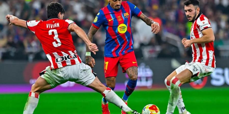 برشلونة يتأهل لنهائي كأس السوبر الإسباني بعد فوزه على نظيره أتلتيك بلباو