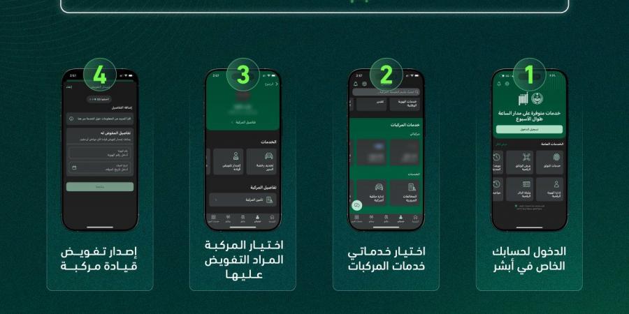 المرور يوضح خطوات إضافة مفوض على المركبة عبر أبشر