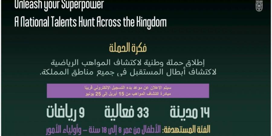 إطلاق مبادرة وطنية لاكتشاف المواهب الرياضية في مختلف مناطق المملكة