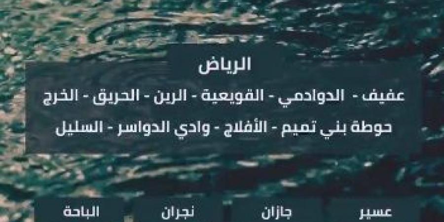 الدفاع المدني: استمرار الأمطار الرعدية على معظم مناطق المملكة حتى الأحد المقبل