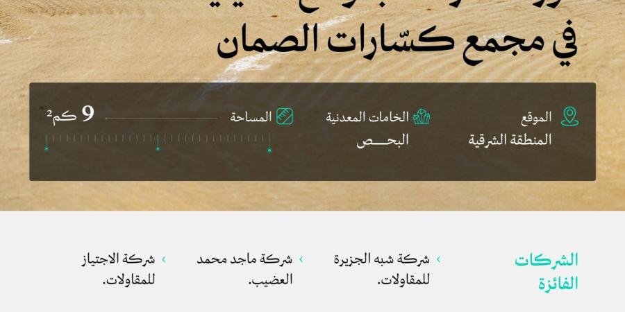 وزارة الصناعة تعلن الشركات الفائزة بـ11 موقعًا تعدينيًا في الصمان