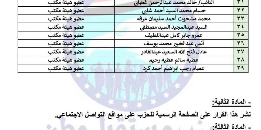 برئاسة
      النائب
      عبد
      الحميد
      دمرداش..
      تحيا
      مصر
      ينشر
      تشكيل
      أمانة
      الزراعة
      والفلاحين
      بحزب
      مستقبل
      وطن