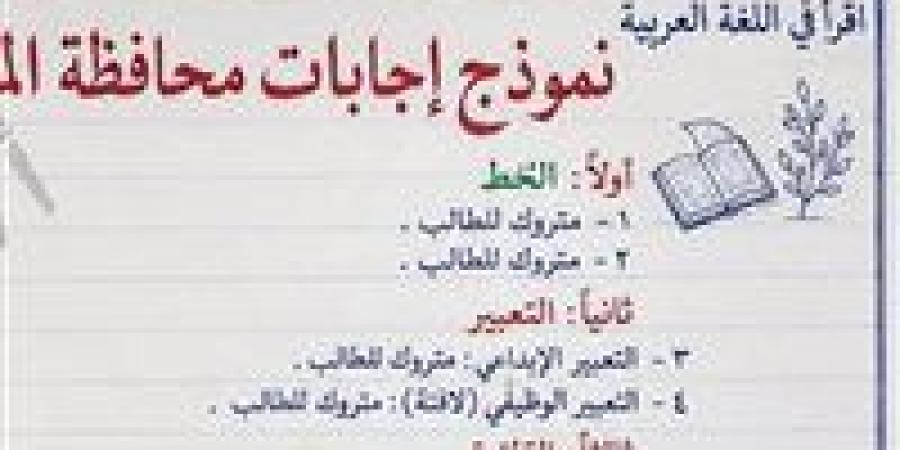 اعرف
      حلك..
      نموذج
      إجابات
      امتحان
      اللغة
      العربية
      للشهادة
      الإعدادية
      محافظة
      المنوفية
      2026
      الترم
      الثاني