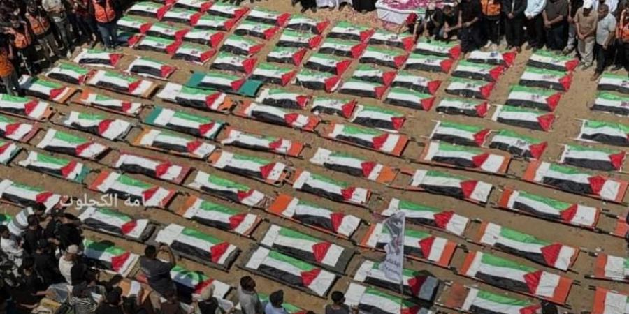 أكبر جنازة بغزة… مشهد مهيب لتشييع 112 شهيدا بعد عامين ونصف تحت الأنقاض